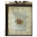 Silvercraft Vanity Tray - Silver Plate with Petit Point Lace Doily (9 x 6 in)