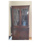 Antique Mahogany China Cabinet with Glass Doors - 36 W x 72 H x 16 D
