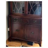 Antique Mahogany China Cabinet with Glass Doors - 36 W x 72 H x 16 D