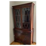 Antique Mahogany China Cabinet with Glass Doors - 36 W x 72 H x 16 D