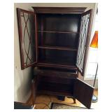 Antique Mahogany China Cabinet with Glass Doors - 36 W x 72 H x 16 D