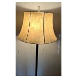 Vintage Floor Lamp - Bronze Base, Glass Shade - 65 in Tall, 16 in Shade Diameter