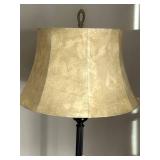 Vintage Floor Lamp - Bronze Base, Glass Shade - 65 in Tall, 16 in Shade Diameter