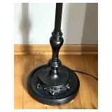 Vintage Floor Lamp - Bronze Base, Glass Shade - 65 in Tall, 16 in Shade Diameter