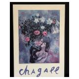 Marc Chagall Lovers Under Lilies Philadelphia 1985 Exhibition Poster On Foam