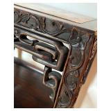 Antique Chinese Hardwood & Marble Side Table - 16 1/4W x 12D x 31H