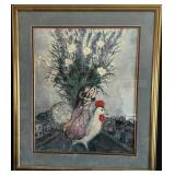 Marc Chagall Wedding on Village Street Print - Framed & Matted (29 1/2 x 34 1/2 in)