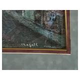 Marc Chagall Wedding on Village Street Print - Framed & Matted (29 1/2 x 34 1/2 in)