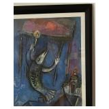 Marc Chagall La Mariée Framed Print Under Glass - 23-1/2 x 29 in (Black Frame)