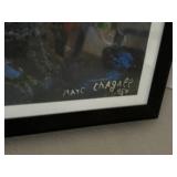 Marc Chagall La Mariée Framed Print Under Glass - 23-1/2 x 29 in (Black Frame)