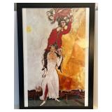 Marc Chagall Double Portrait with Wine Glass Framed Print 27x39
