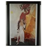 Marc Chagall Double Portrait with Wine Glass Framed Print 27x39