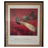 Marc Chagall - Lovers in the Red Sky Limited Edition Print (SFMoMA), Framed 33x40 in