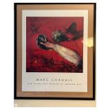 Marc Chagall - Lovers in the Red Sky Limited Edition Print (SFMoMA), Framed 33x40 in