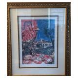 Marc Chagall Lovers Over The City - Limited Edition Print, Facsimile Signature, Framed