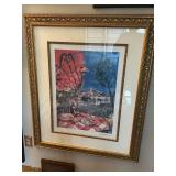 Marc Chagall Lovers Over The City - Limited Edition Print, Facsimile Signature, Framed