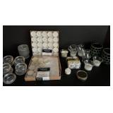 Tuscany Candle Tealight Candles Unscented 100-Count (Lot of 100) with Glass Holders