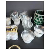 Tuscany Candle Tealight Candles Unscented 100-Count (Lot of 100) with Glass Holders