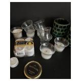 Tuscany Candle Tealight Candles Unscented 100-Count (Lot of 100) with Glass Holders