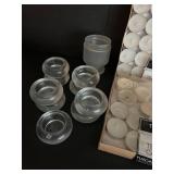 Tuscany Candle Tealight Candles Unscented 100-Count (Lot of 100) with Glass Holders