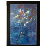 Marc Chagall Le Bouquet Au Dessus de Vence - Framed Under Glass - 29 x 41 in