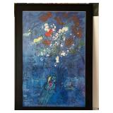 Marc Chagall Le Bouquet Au Dessus de Vence - Framed Under Glass - 29 x 41 in