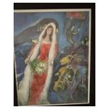 Marc Chagall La Mariee Framed Screen Print - 25 x 31 in Frame in Packaging