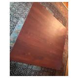Heavy Brass Bottomed Wood Topped Coffee Table - 40 x 40 x 20 in