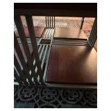 Heavy Brass Bottomed Wood Topped Coffee Table - 40 x 40 x 20 in