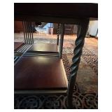 Heavy Brass Bottomed Wood Topped Coffee Table - 40 x 40 x 20 in