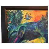 Marc Chagall Le Village Bleu Framed Reproduction Canvas Print (1967)