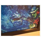 Marc Chagall Le Village Bleu Framed Reproduction Canvas Print (1967)