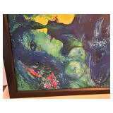 Marc Chagall Le Village Bleu Framed Reproduction Canvas Print (1967)