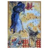 Marc Chagall Lovers & Flowers Poster Print 25 x 36 in