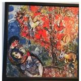 Marc Chagall - The Enamoured Framed Print Reproduction (Les Amoureux)