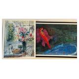 Marc Chagall Prints - Bridges over Seine (16x12, Framed) & Fruits and Flowers (11x13)