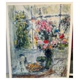 Marc Chagall Prints - Bridges over Seine (16x12, Framed) & Fruits and Flowers (11x13)