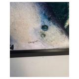 Marc Chagall The Soldier Drinks Framed Screen Print Canvas Look 26 1/2 in x 30 1/2 in