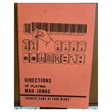 Vintage Mahjong Set with Pleather Carrying Case w/Game Directions Manal