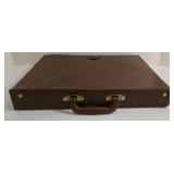 Vintage Mahjong Set with Pleather Carrying Case w/Game Directions Manal