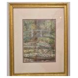 Bridge Over a Pool of Water Lilies - Claude Monet Reproduction Framed Print