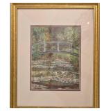 Bridge Over a Pool of Water Lilies - Claude Monet Reproduction Framed Print