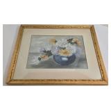 Vintage Floral Chrysanthemums Bouquet Watercolor by G.K. Stoddard 1905