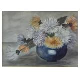 Vintage Floral Chrysanthemums Bouquet Watercolor by G.K. Stoddard 1905