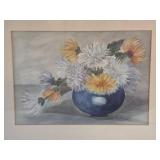 Vintage Floral Chrysanthemums Bouquet Watercolor by G.K. Stoddard 1905