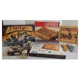 6 Vintage Board Games Lot: Battleship, Labyrinth, Monopoly, Doubles Wild, Tournament Dominoes, 32-Piece Chess