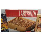6 Vintage Board Games Lot: Battleship, Labyrinth, Monopoly, Doubles Wild, Tournament Dominoes, 32-Piece Chess