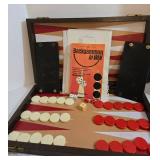 Vintage Board Game Set: Backgammon, Cribbage, Pente, Poker Chips, & New Decks of Playing Cards