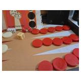 Vintage Board Game Set: Backgammon, Cribbage, Pente, Poker Chips, & New Decks of Playing Cards