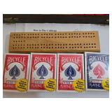Vintage Board Game Set: Backgammon, Cribbage, Pente, Poker Chips, & New Decks of Playing Cards